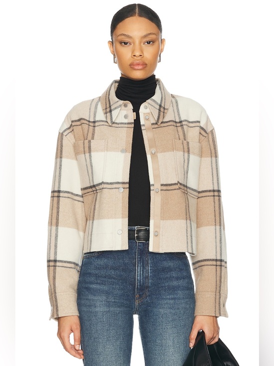 Canada Goose Jackets & Blazers - NWT Canada Goose Almandine Cropped Plaid Wool Shirt Jacket Desert Sand M